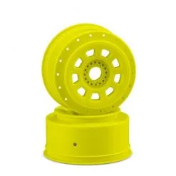 J-Concepts J-Concepts 9-shot 17mm Hex SCT Tire Wheel, Yellow 2pc