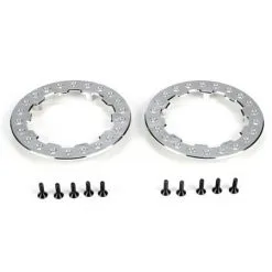 Team Losi Team Losi Beadlock Rings W/Screws, Chrome: SCT/SCB/SCTE (4)