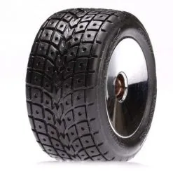 Team Losi Team Losi Front Street Treads Glued- Chrome Wheel(2): Mini-T