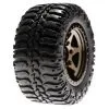 Team Losi Team Losi Front Wheels & Tires Mnted- Blk Chr (Pr): Mini-DT