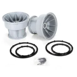 Team Losi Team Losi Silver Wheel & Black Bead Lock Rings (2): MTXL