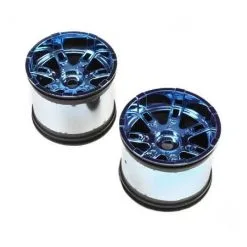 Team Losi Team Losi Wheel, 17mm, Blue Chrome (2): LST 3XL-E