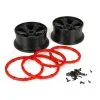 Team Losi Team Losi Wheel/Beadlock, Black (2): 1:5 4wd DB XL