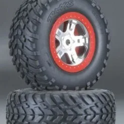 Traxxas Traxxas 5973R S1 Mntd Racing Tire 14mm Hub Fr/Re Slayer (2