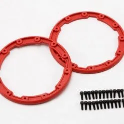 Traxxas Traxxas Sidewall Protector, Beadlock Style (red) (2)/ 2.5x