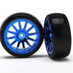 Traxxas Traxxas Tires & Wheels, Assembled, Glued (12-spoke Blue Ch