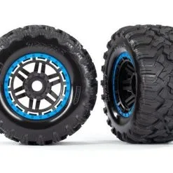 Traxxas Traxxas Tires & Wheels, Assembled, Glued (black, Blue Bead