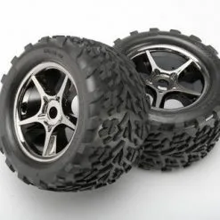 Traxxas Traxxas Tires & Wheels, Assembled, Glued (Gemini Black Chr