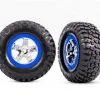 Traxxas Traxxas Tires & Wheels, Assembled, Glued (SCT Chrome, Blue