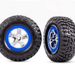 Traxxas Traxxas Tires & Wheels, Assembled, Glued (SCT Chrome, Blue