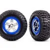 Traxxas Traxxas Tires & Wheels, Assembled, Glued (SCT Chrome, Blue