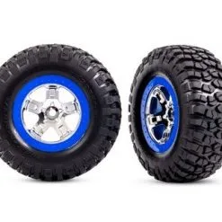 Traxxas Traxxas Tires & Wheels, Assembled, Glued (SCT Chrome, Blue