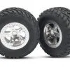 Traxxas Traxxas Tires & Wheels, Assembled, Glued (SCT, Satin Chrom