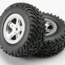 Traxxas Traxxas Tires & Wheels, Assembled, Glued (SCT, Satin Chrom