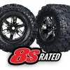 Traxxas Traxxas Tires & Wheels, Assembled, Glued (X-Maxx Black Chr