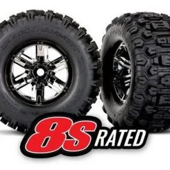 Traxxas Traxxas Tires & Wheels, Assembled, Glued (X-Maxx Black Chr