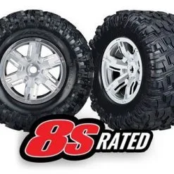 Traxxas Traxxas Tires & Wheels, Assembled, Glued (X-Maxx Satin Chr