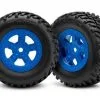 Traxxas Traxxas Tires And Wheels, Assembled, Glued (SCT Blue Wheel