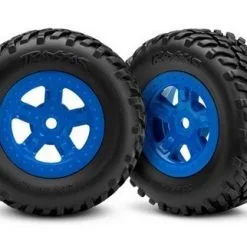 Traxxas Traxxas Tires And Wheels, Assembled, Glued (SCT Blue Wheel