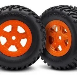 Traxxas Traxxas Tires And Wheels, Assembled, Glued (SCT Orange Whe