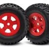 Traxxas Traxxas Tires And Wheels, Assembled, Glued (SCT Red Wheels