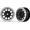 Traxxas Traxxas Wheels, 2.2' (black, Satin Chrome Beadlock) (2) (B
