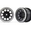 Traxxas Traxxas Wheels, 2.2' (black, Satin Chrome Beadlock) (2) (B