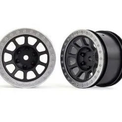 Traxxas Traxxas Wheels, 2.2' (black, Satin Chrome Beadlock) (2) (B