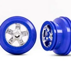 Traxxas Traxxas Wheels, SCT Chrome, Blue Beadlock Style, Dual Prof