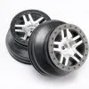 Traxxas Traxxas Wheels, SCT Split-Spoke, Satin Chrome, Black Beadl