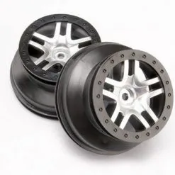 Traxxas Traxxas Wheels, SCT Split-Spoke, Satin Chrome, Black Beadl