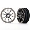 Traxxas Traxxas Wheels, Weld Black Chrome (front) (2)