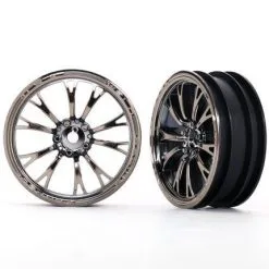 Traxxas Traxxas Wheels, Weld Black Chrome (front) (2)