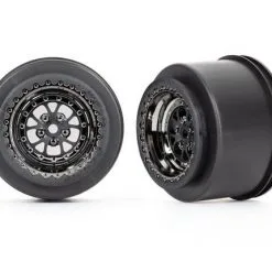 Traxxas Traxxas Wheels, Weld Black Chrome (rear) (2)