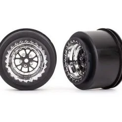 Traxxas Traxxas Wheels, Weld Chrome With Black (rear) (2)