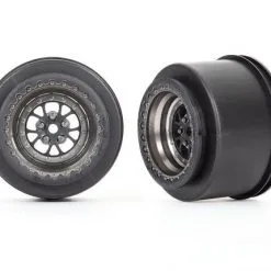 Traxxas Traxxas Wheels, Weld Satin Black Chrome (rear) (2)