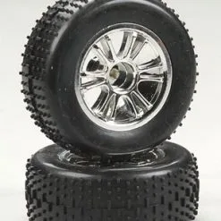 Associated Associated 21276 Fr Spoke Whl/Tire/Insert Mntd Chr 18B (2)