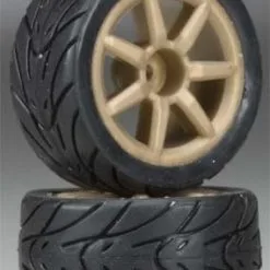 Associated Associated 21303 Mounted Gold Wheels/Tires 18R (2)