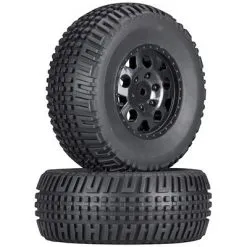 Associated Associated 9813 Tire/Wheel Rear Black SC10 (2)