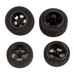 Associated Associated DR28 Front/Rear Wheels And Tires, Mounted (2)