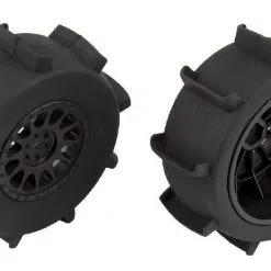 Associated Associated Sand Paddle Tires & Method Wheels, Mntd,Black,Rear