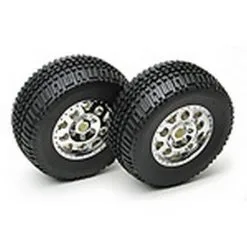 Associated Associated SC10 Tires/Wheels Combo, Chrome Wheels, Non-hex