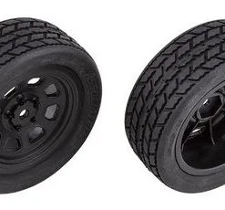 Associated Associated SR10 Front Wheels With Street Stock Tires, Mounted