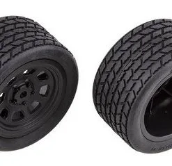 Associated Associated SR10 Rear Wheels With Street Stock Tires, Mounted
