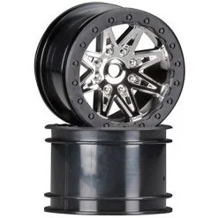 Axial Axial AX08137 2.2 Rebel Wheels 41mm Wide Chrm/Blk (2)
