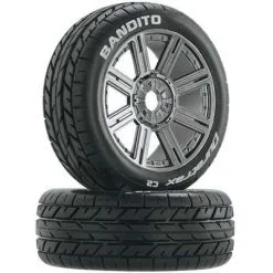Duratrax Duratrax Bandito Buggy Tire C2 Mounted Spoke Black/Chrm