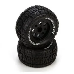 ECX ECX FR/R Tire,Prmnt,Blk Wheel (2):1:10 2wd/4wd Ruckus
