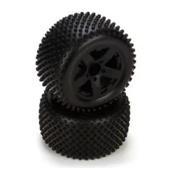 ECX ECX Rear Tire,Premount,Black Wheel(2):1:10 2wd Circuit