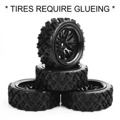 Hobby Hobby Products Hobby Hobby Products 1/10 Rally Wheels W/ Tires. (NOT Glued) 12mm Hex 3