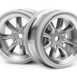 HPI HPI MX60 8 Spoke Wheel, Matte Chrome, 3mm Offset, (2pc